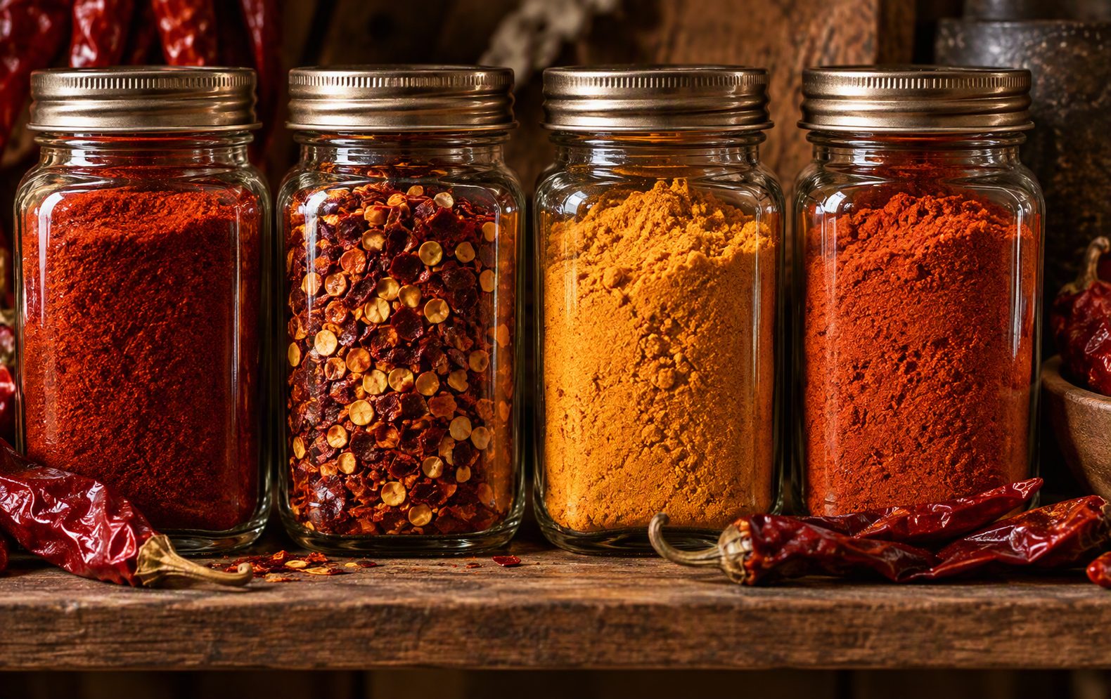 Tomato powder, pepper flakes and herbs